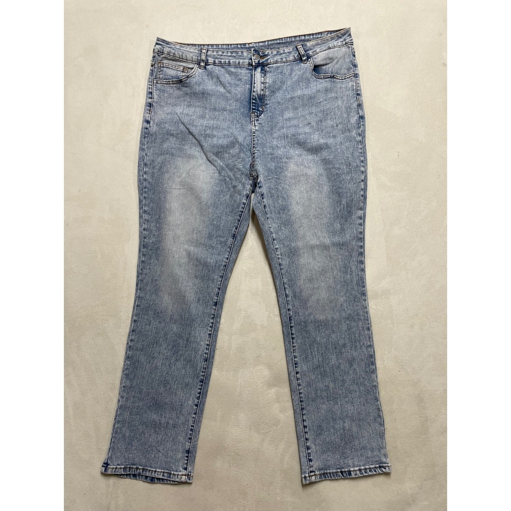 SHEIN Jeans Womens 4XL Light Wash Blue Denim Straight Leg High Rise Plus Size